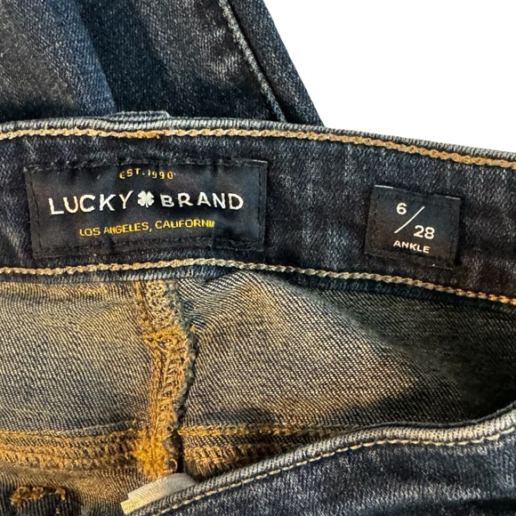 Lucky Brand Size 6 Ankle Blue Cotton/Polyester/Elastane Ava Skinny Jeans Raw Hem - Picture 7 of 9